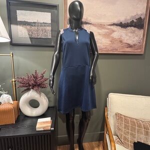 Adidas Sleeveless Navy Shift Dress with Zip Neck